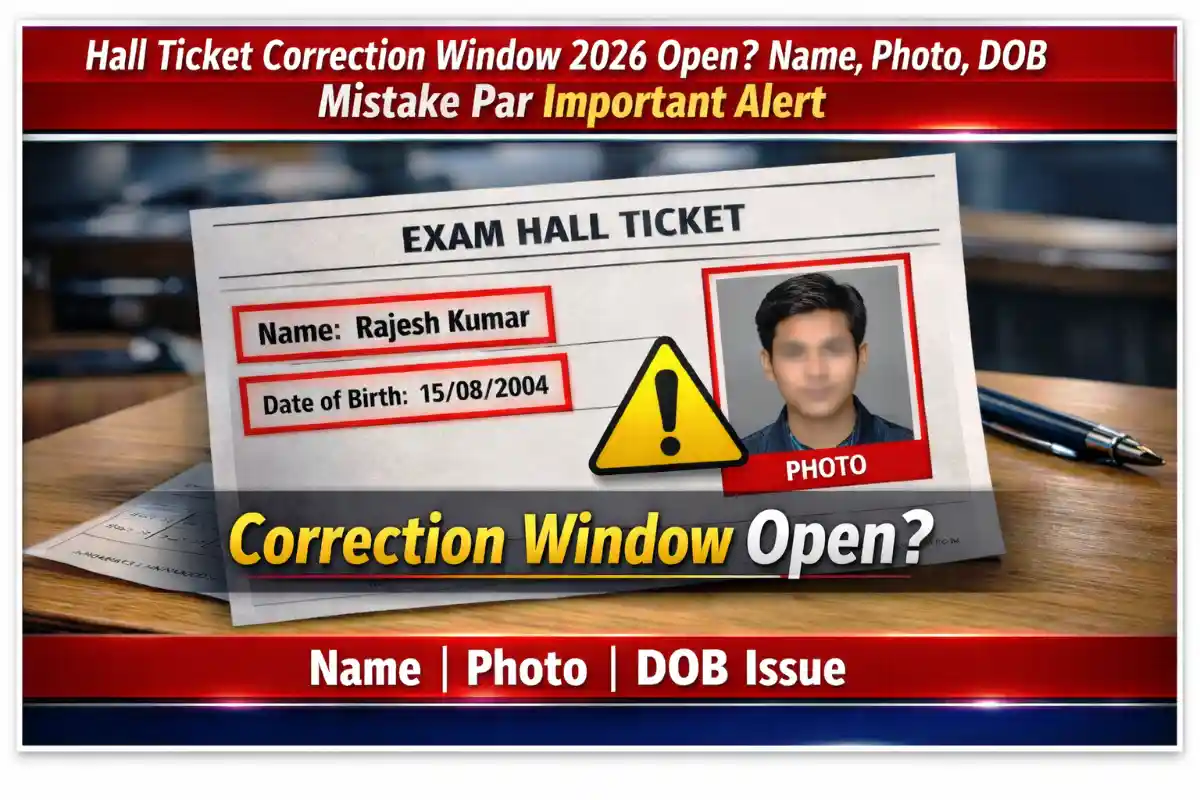 Hall Ticket Correction Window 2026 Open Name, Photo, DOB Mistake Par Important Alert